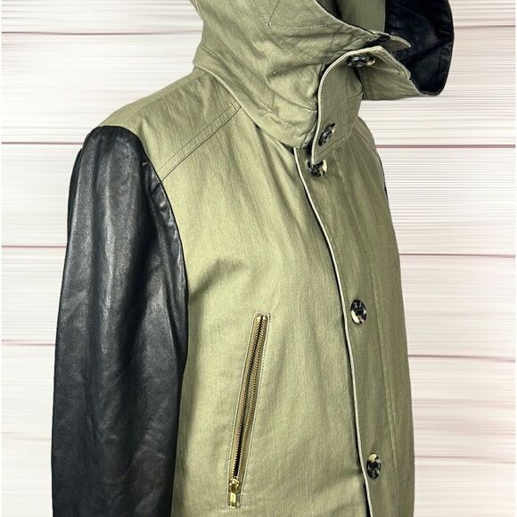 MACKAGE Montreal Zip Front Hooded Jacket with Leather Sleeves Removable Lining M - Picture 4 of 15